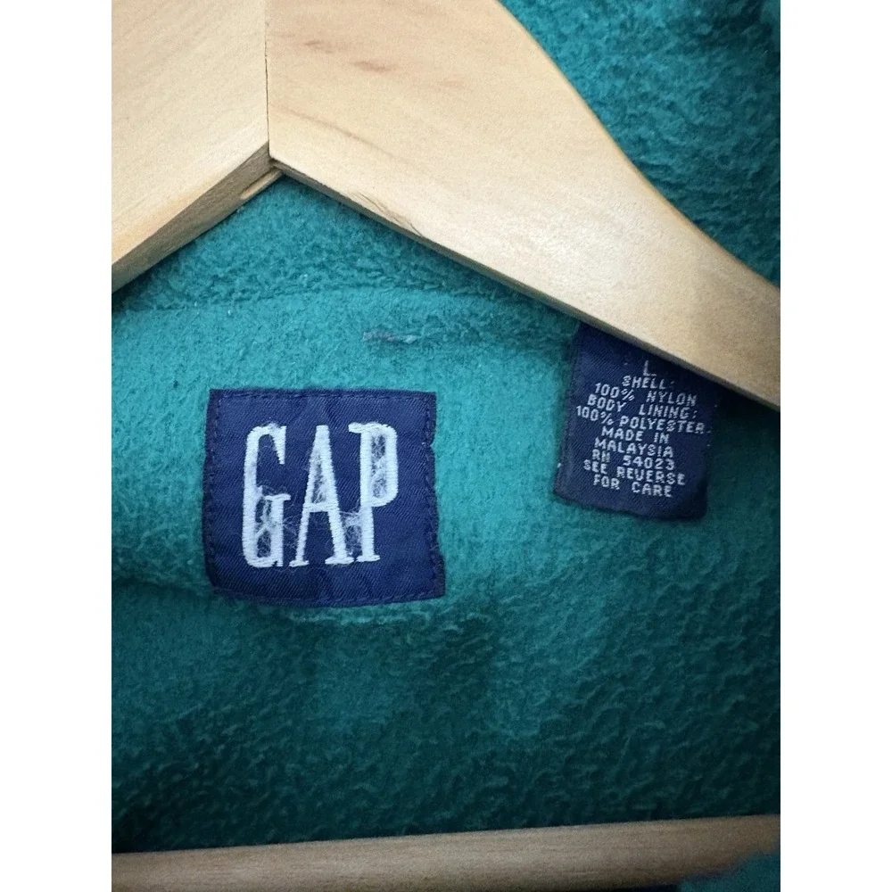 Vintage 90s Gap Men's Large‎ Navy Nylon Fleece-Lined MTN Alpine Warm Up Jacket